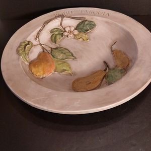 Vintage Hen-Feathers Hand Cast Wall Plaque, Pears "Poire Tarquin"